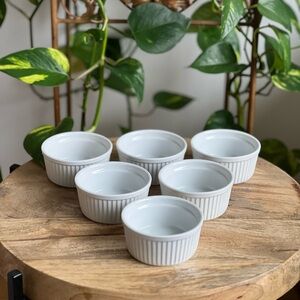 Set of 6 Porcelain Ramekin Dishes NWOT